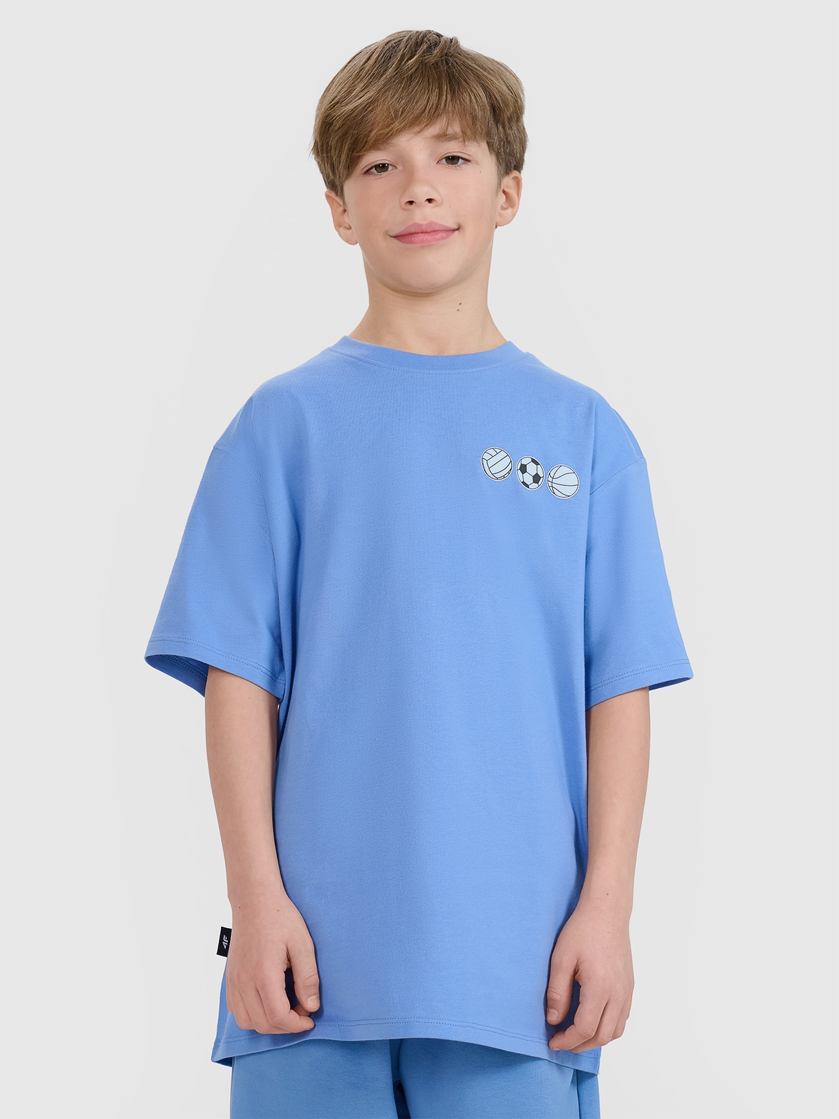 T-shirt oversize marškinėliai berniukams - mėlyni