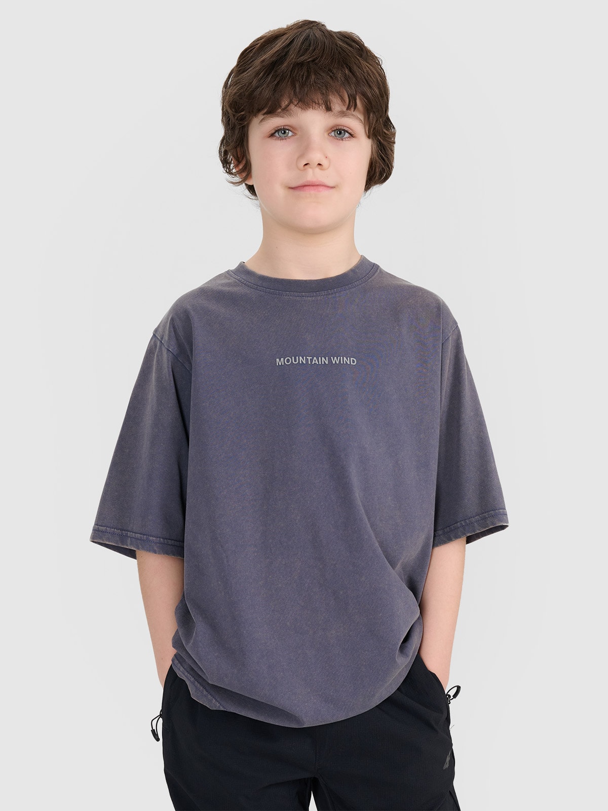 T-shirt oversize marškinėliai berniukams - pilki