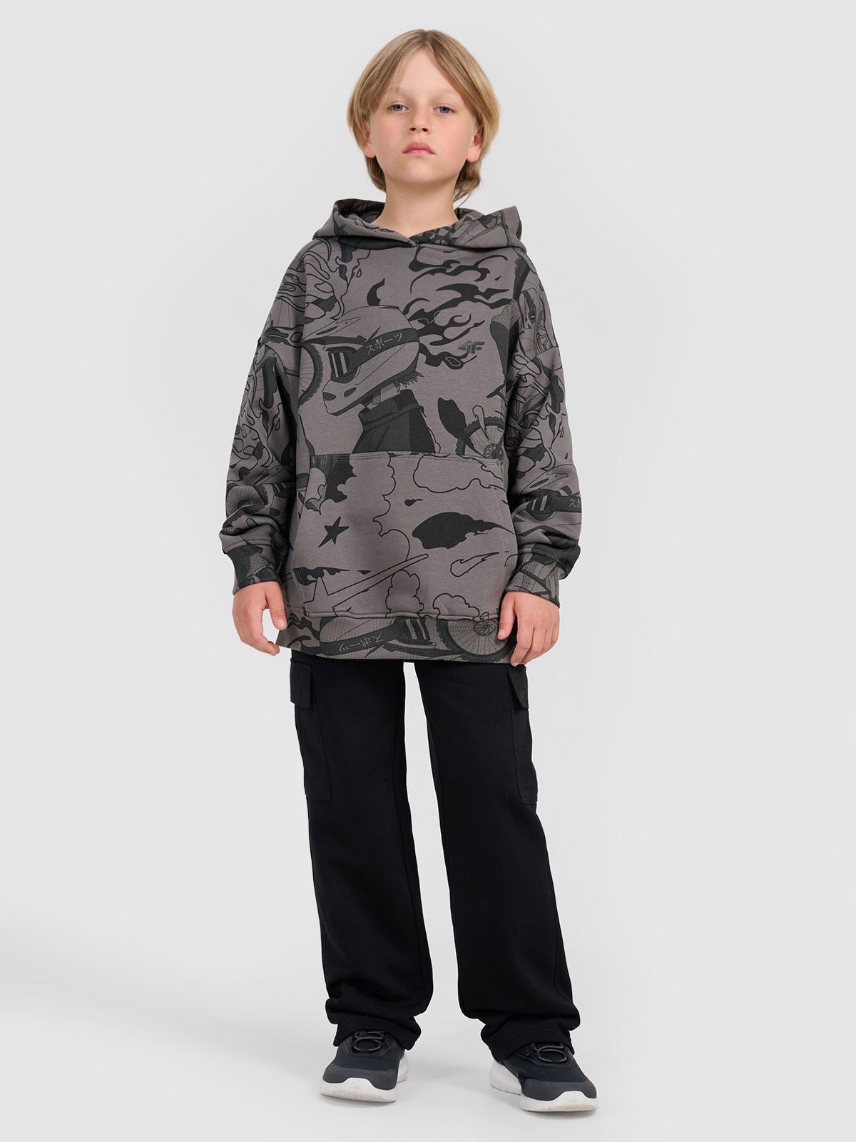 Sportinės cargo kelnės berniukams - juodos