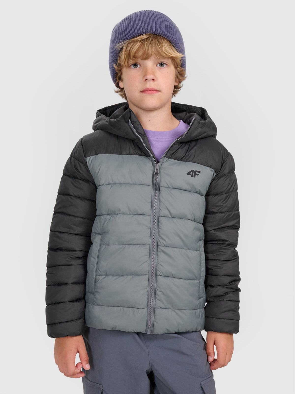 Striukė su sintetinių kamšalu berniukams - pilka