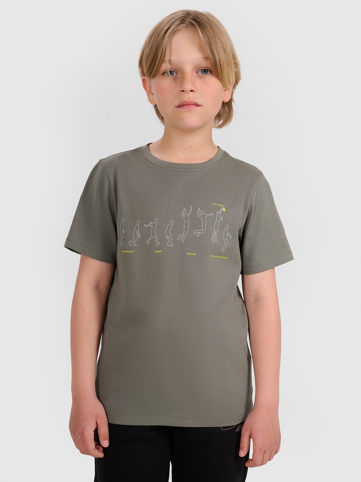 T-shirt regular marškinėliai su spauda berniukams - pilki