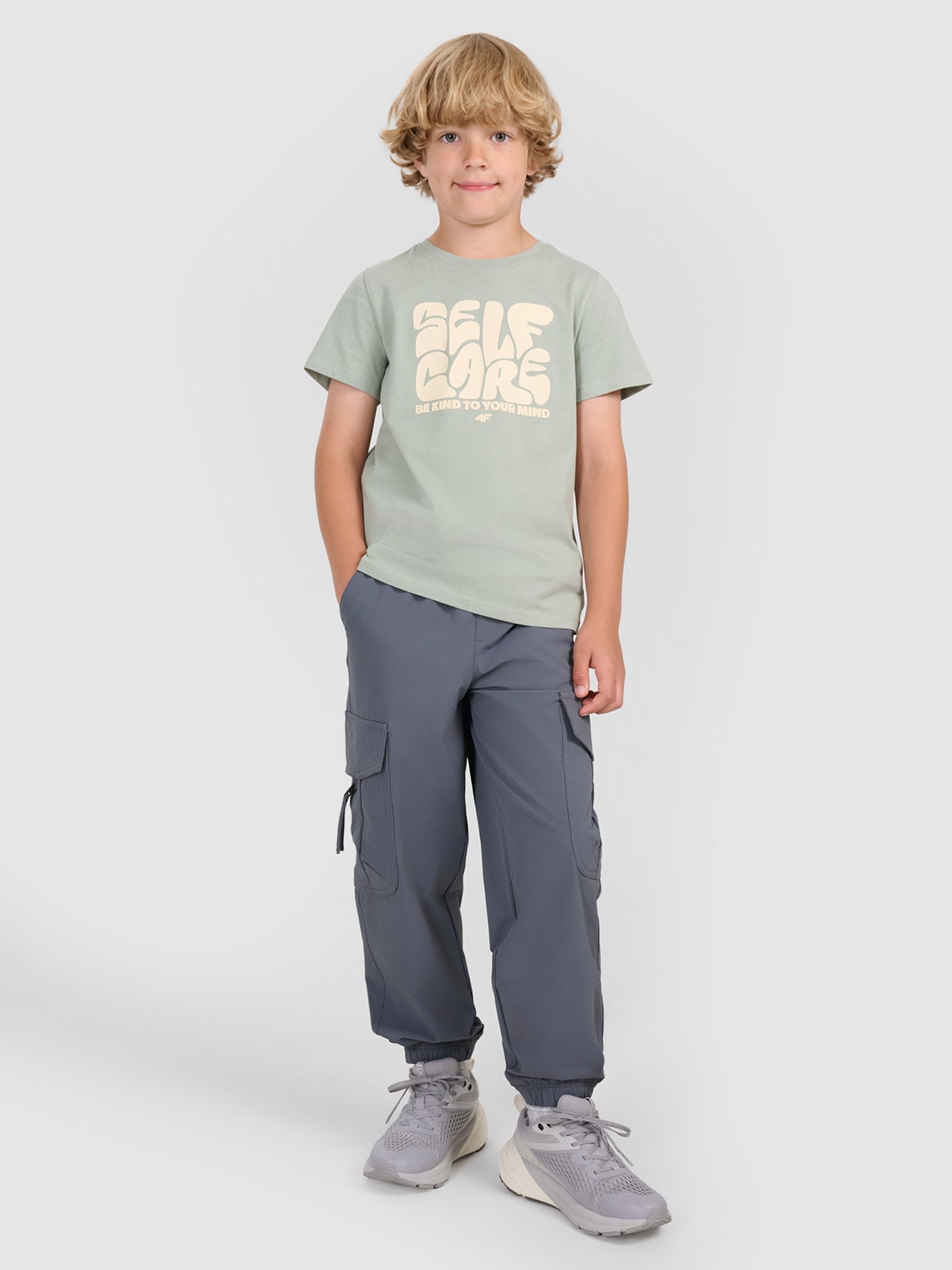 Casual cargo kelnės berniukams - pilkos