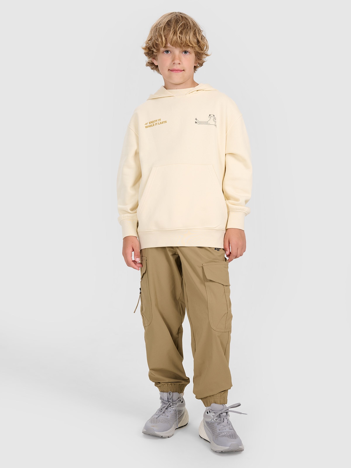 Casual cargo kelnės berniukams - rudos