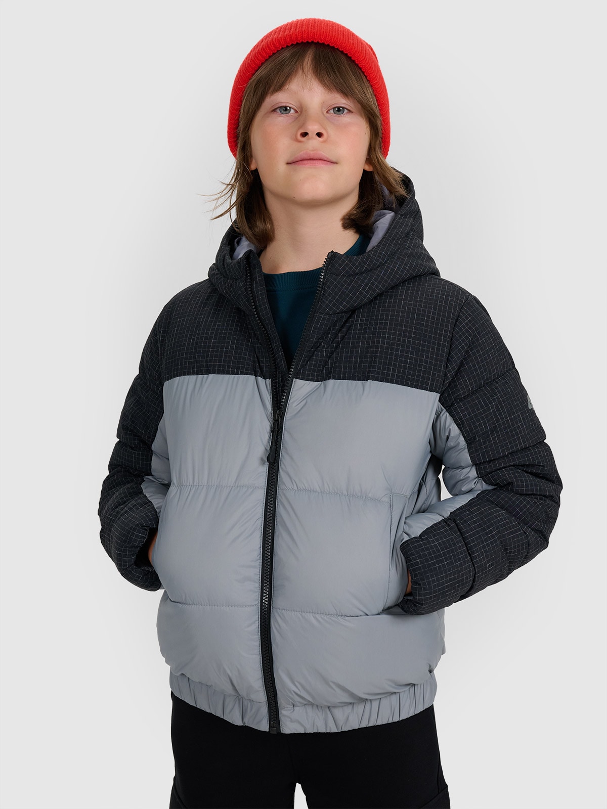 Striukė su sintetinių kamšalu berniukams - pilka