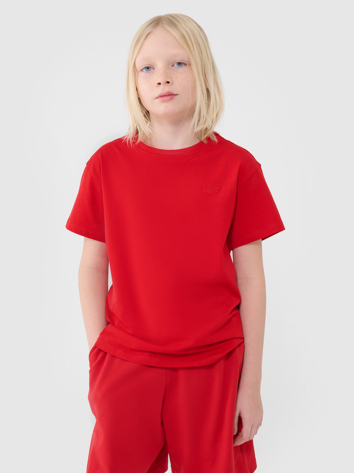 T-shirt oversize lygus marškinėliai berniukams - raudoni