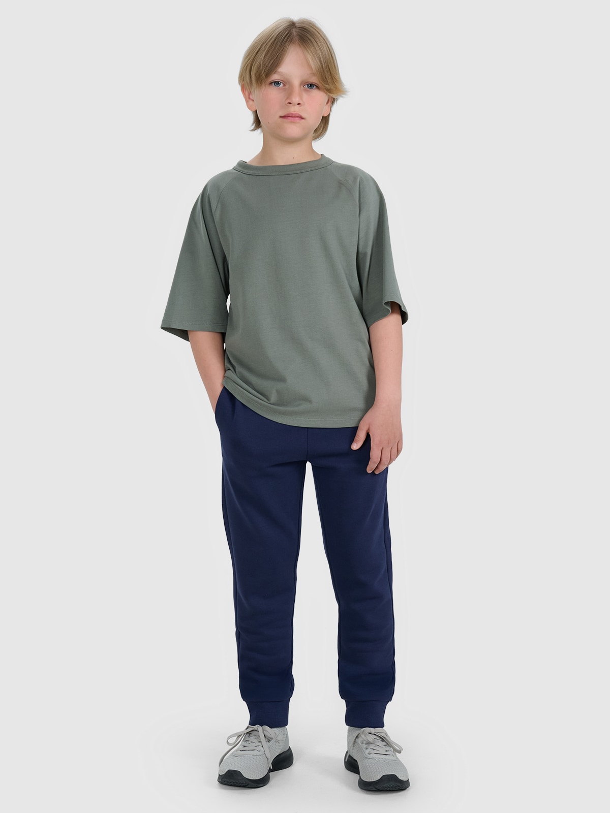 Sportinės jogger kelnės berniukams - tamsiai mėlynos