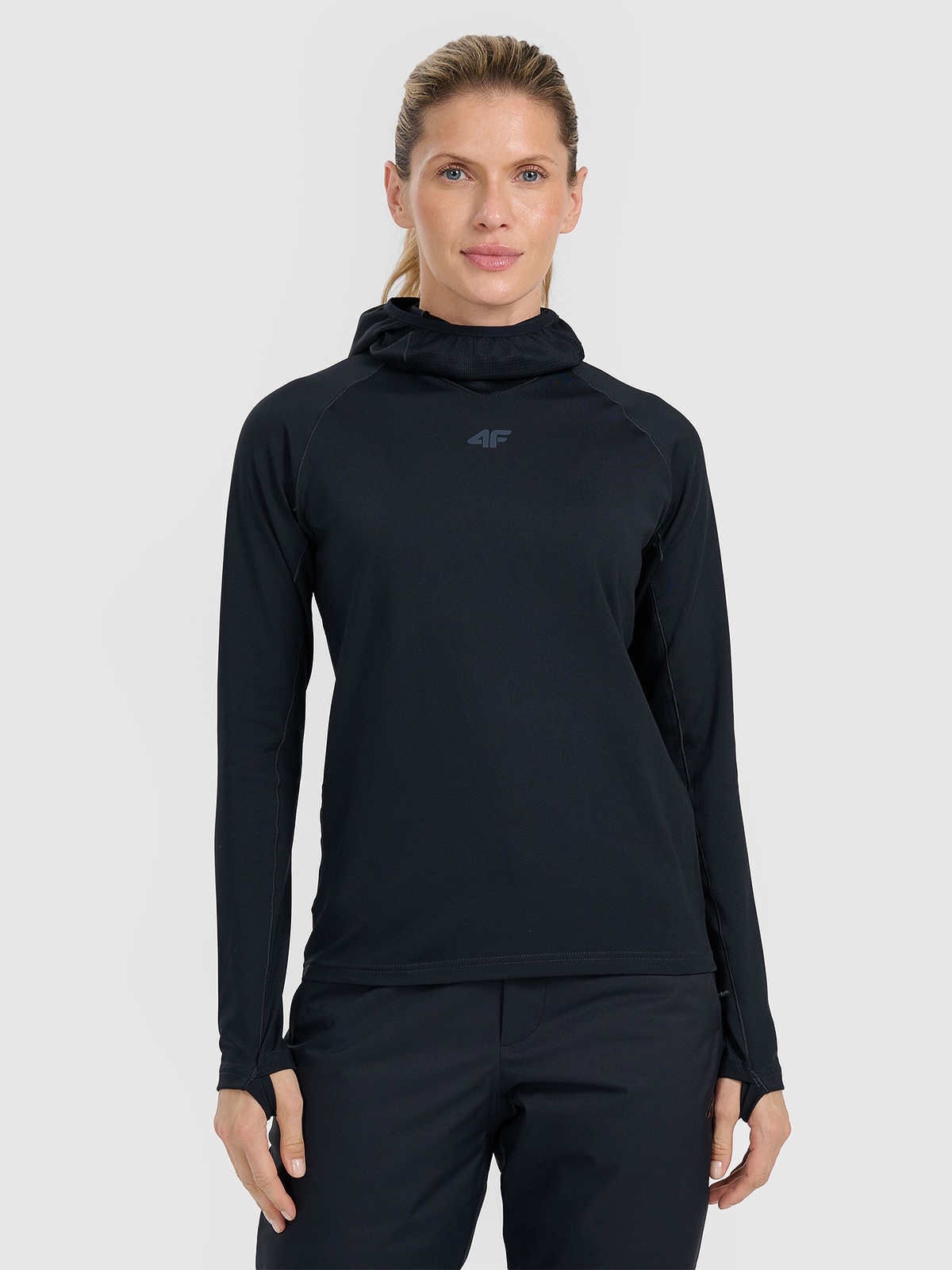 Moteriškas termoaktyvus sukarštas apatinis trikotažas (viršus) - juodas