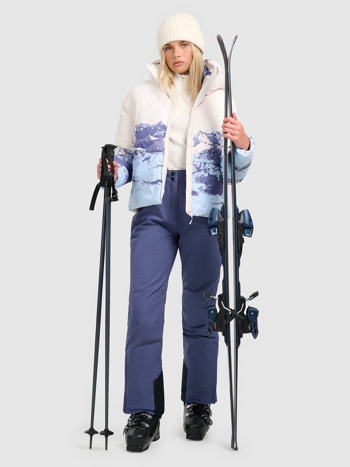 Moteriškos slidinėjimo kelnės 5000 membrana - tamsiai mėlynos