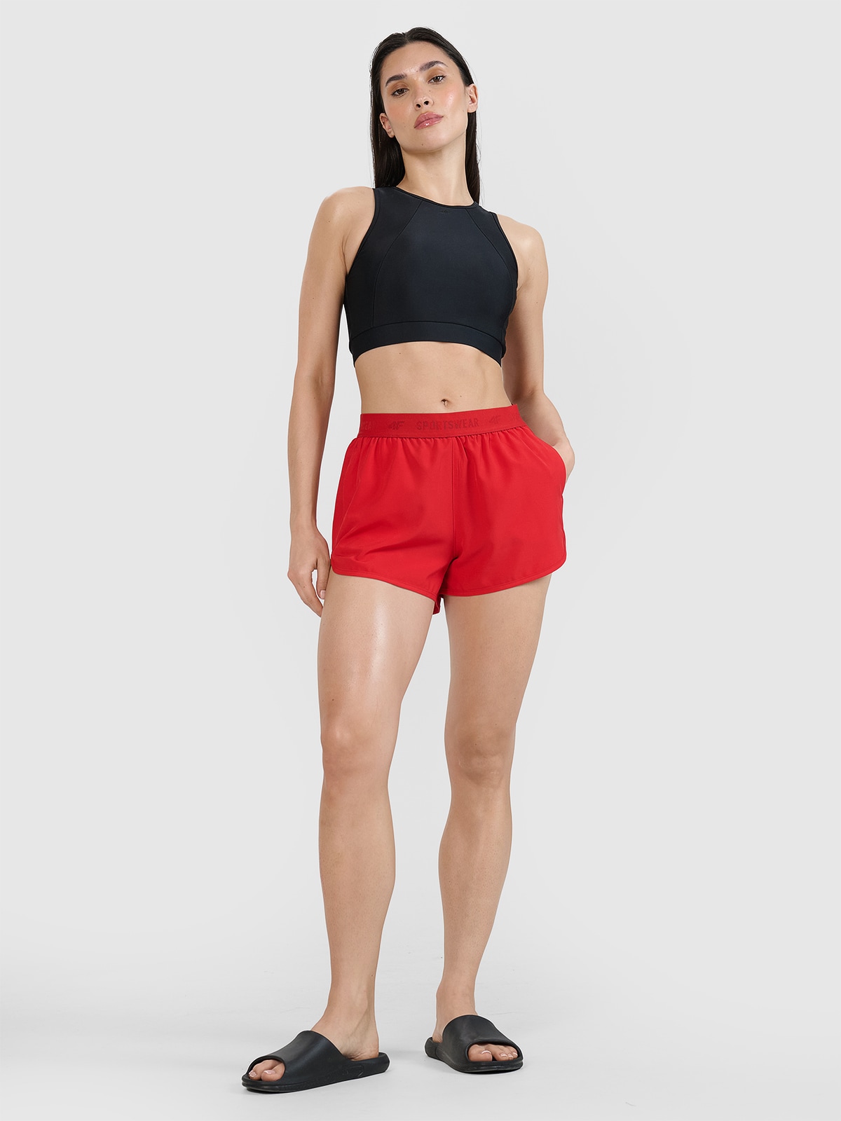 Moteriški paplūdimio šortai - raudoni