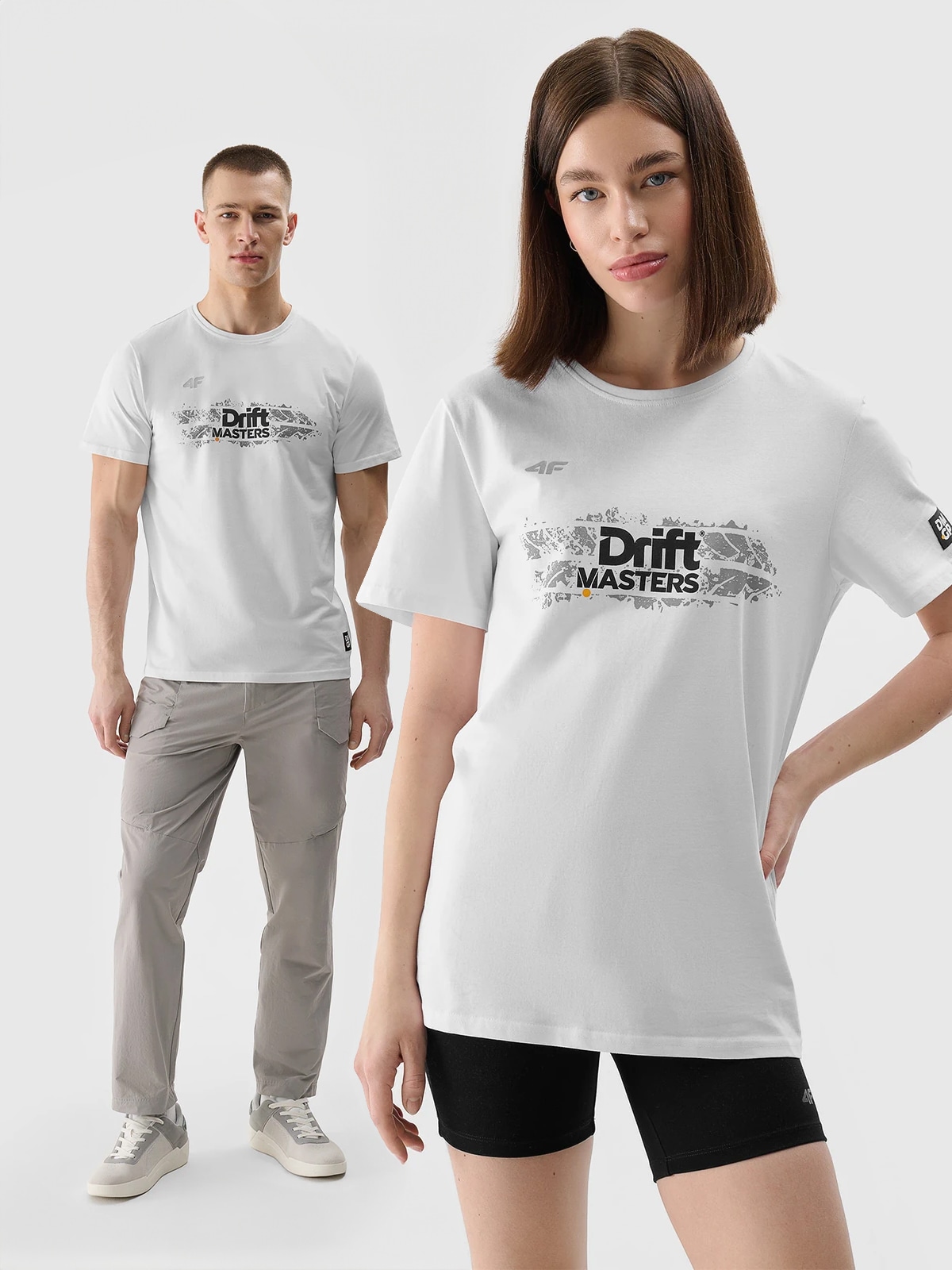 T-shirt regular marškinėliai su grafika unisex 4F x Drift Masters - balti