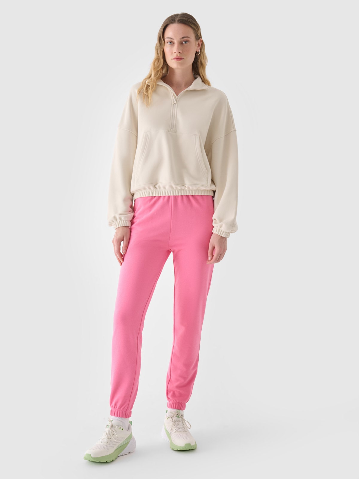 Moteriškos sportinės jogger kelnės - rožinės
