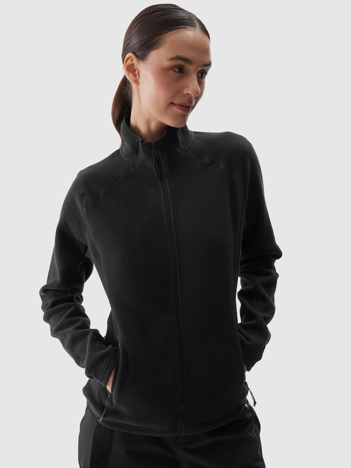 Moteriškas Polartec regular flisas su apykakle -  juodas