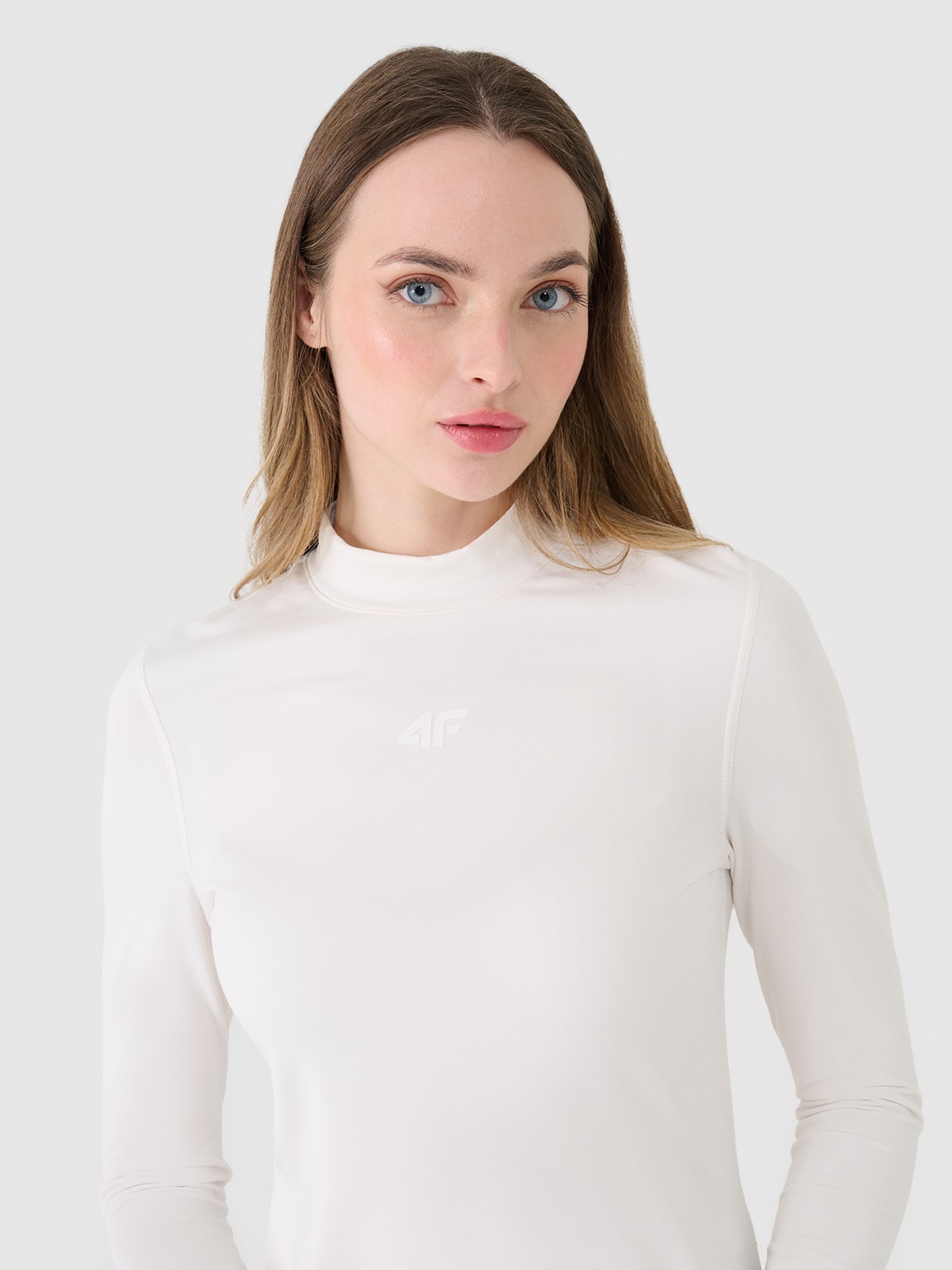 Moteriškas termoaktyvus sukarštas apatinis trikotažas (viršus) - smėlio spalvos