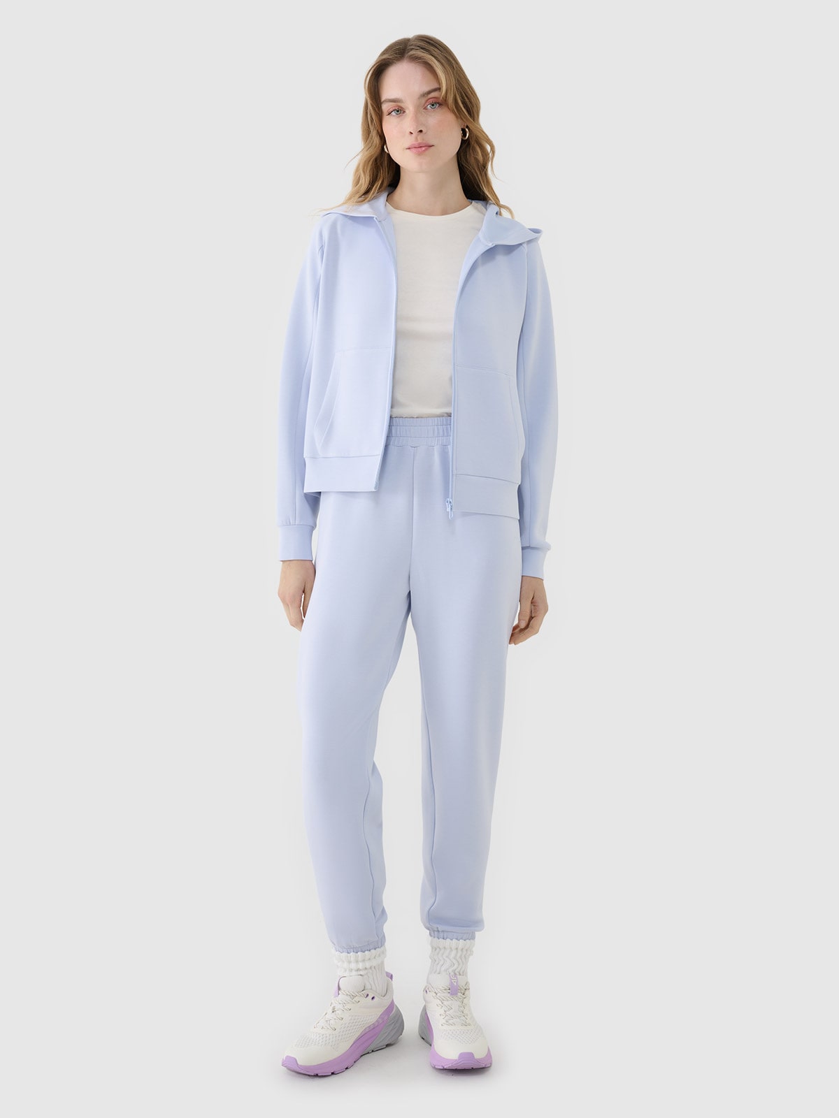 Moteriškos sportinės jogger kelnės su modalio priemaiša - mėlynos