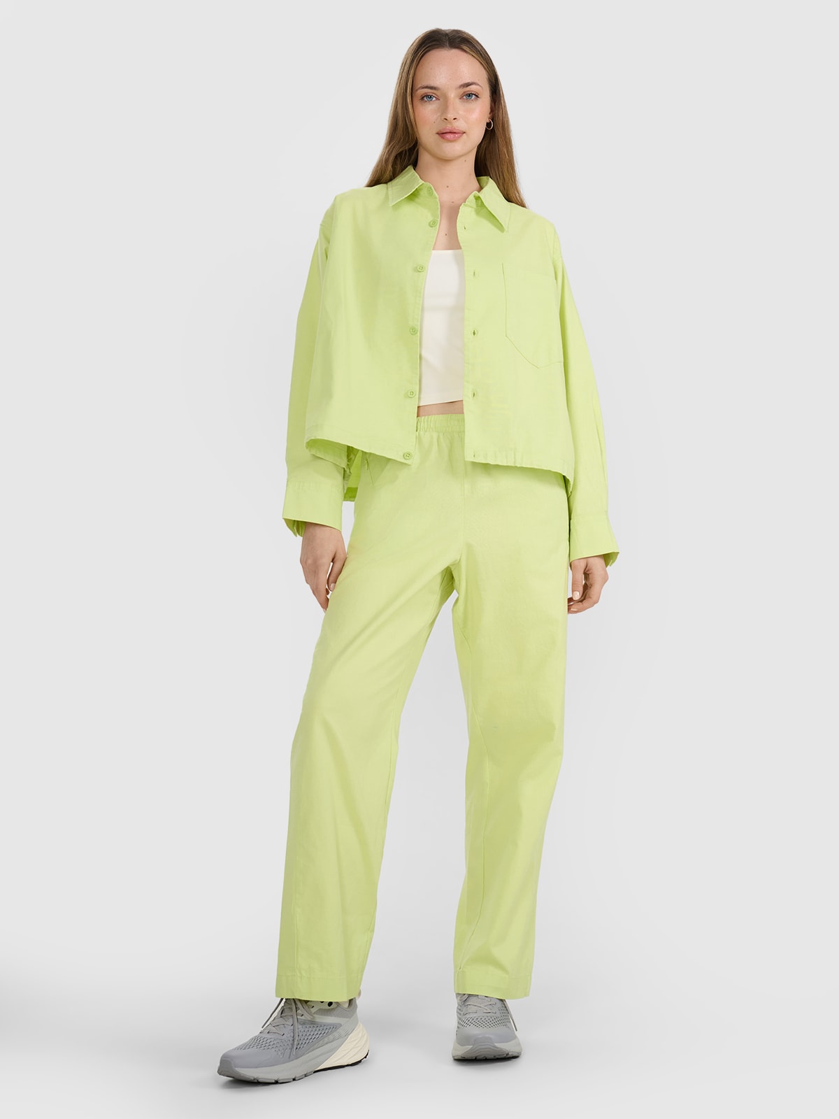 Moteriškos casual kelnės - geltonos