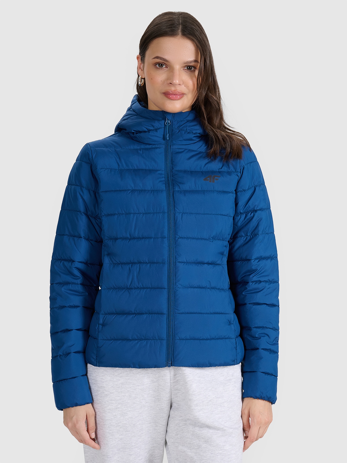 Moteriška striukė su sintetiniu kamšalu - tamsiai mėlyna