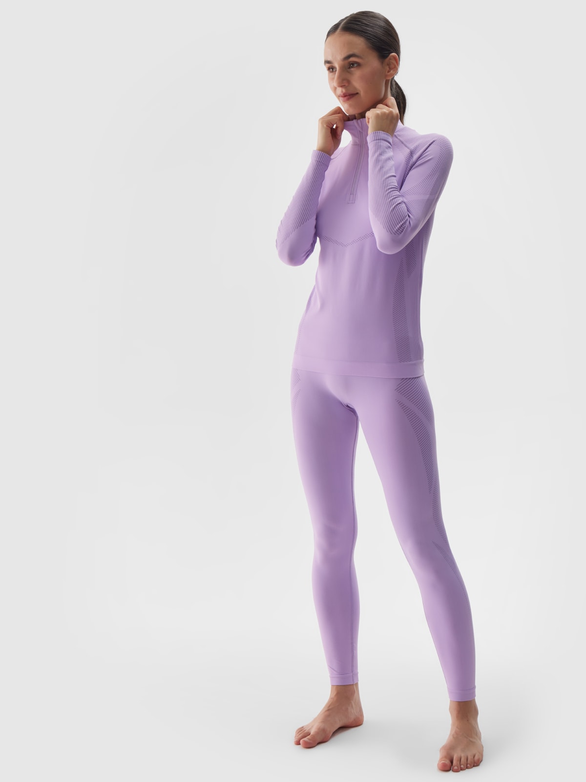 Moteriškas termoaktyvus besiūlis apatinis trikotažas (apačia) - violetinis