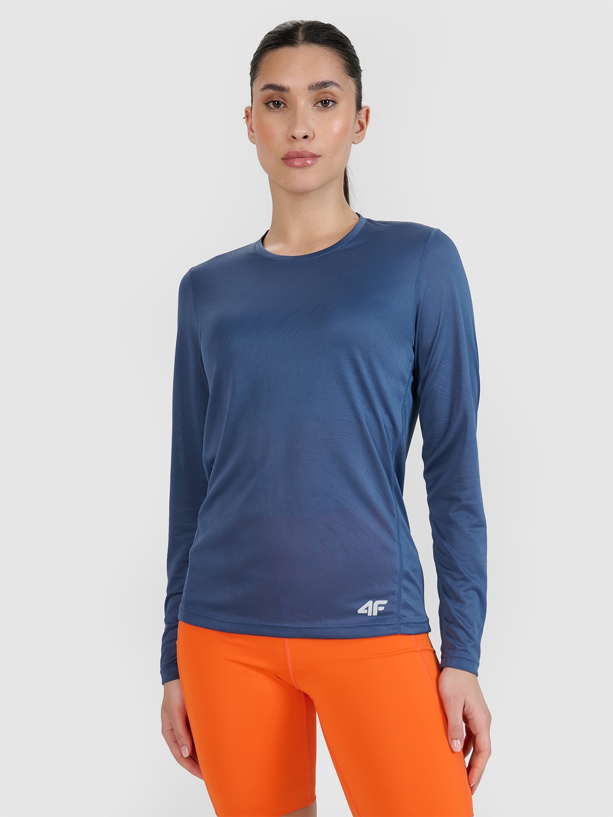 Moteriški Longsleeve greitai džiūstantys bėgimo marškinėliai - tamsiai mėlyni