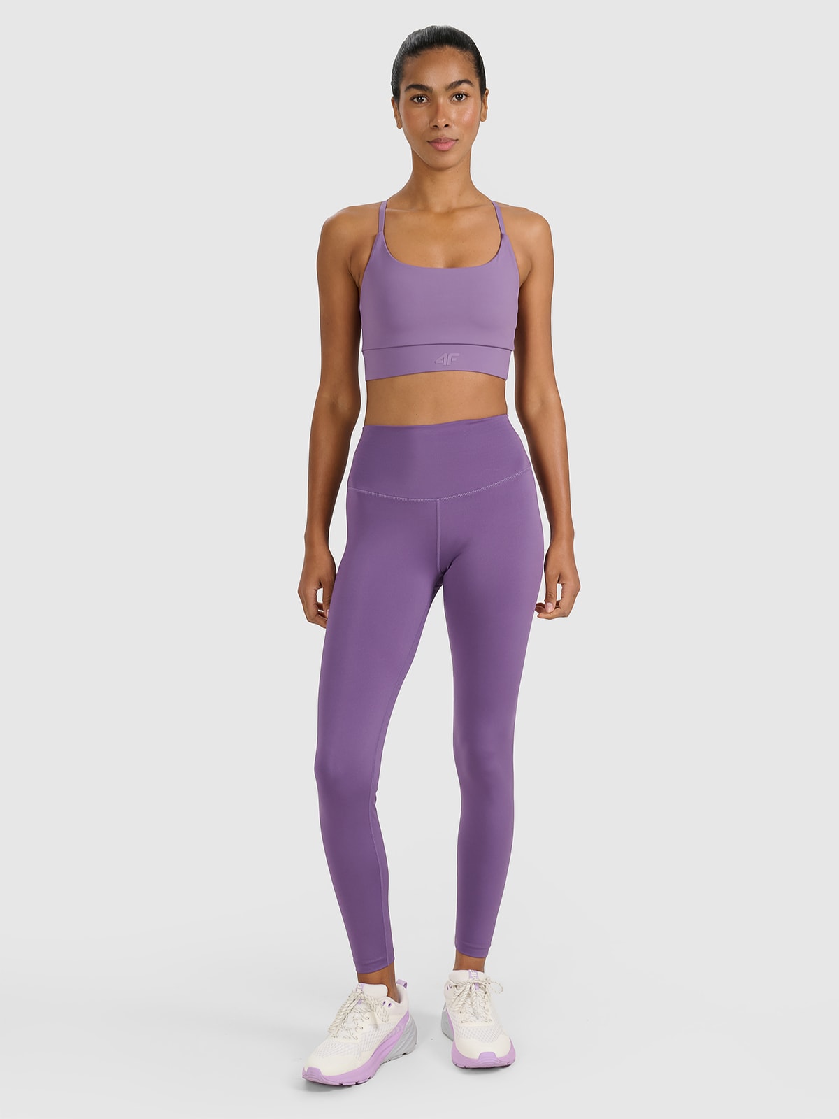 Moteriškos greitai džiūstančios treniruočių tamprės - violetinės