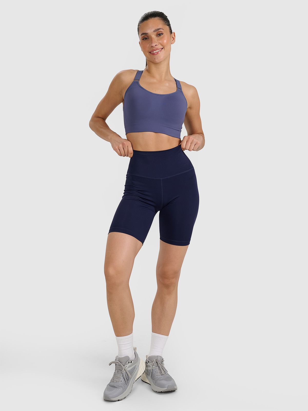 Moteriškos dviratininko treniruočių tamprės - tamsiai mėlynos