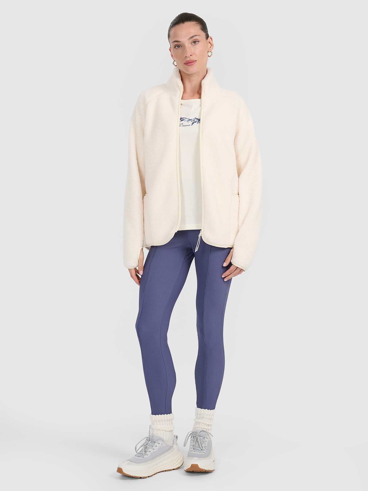 Moteriškos tamprės iš dryžuoto audinio - tamsiai mėlynos