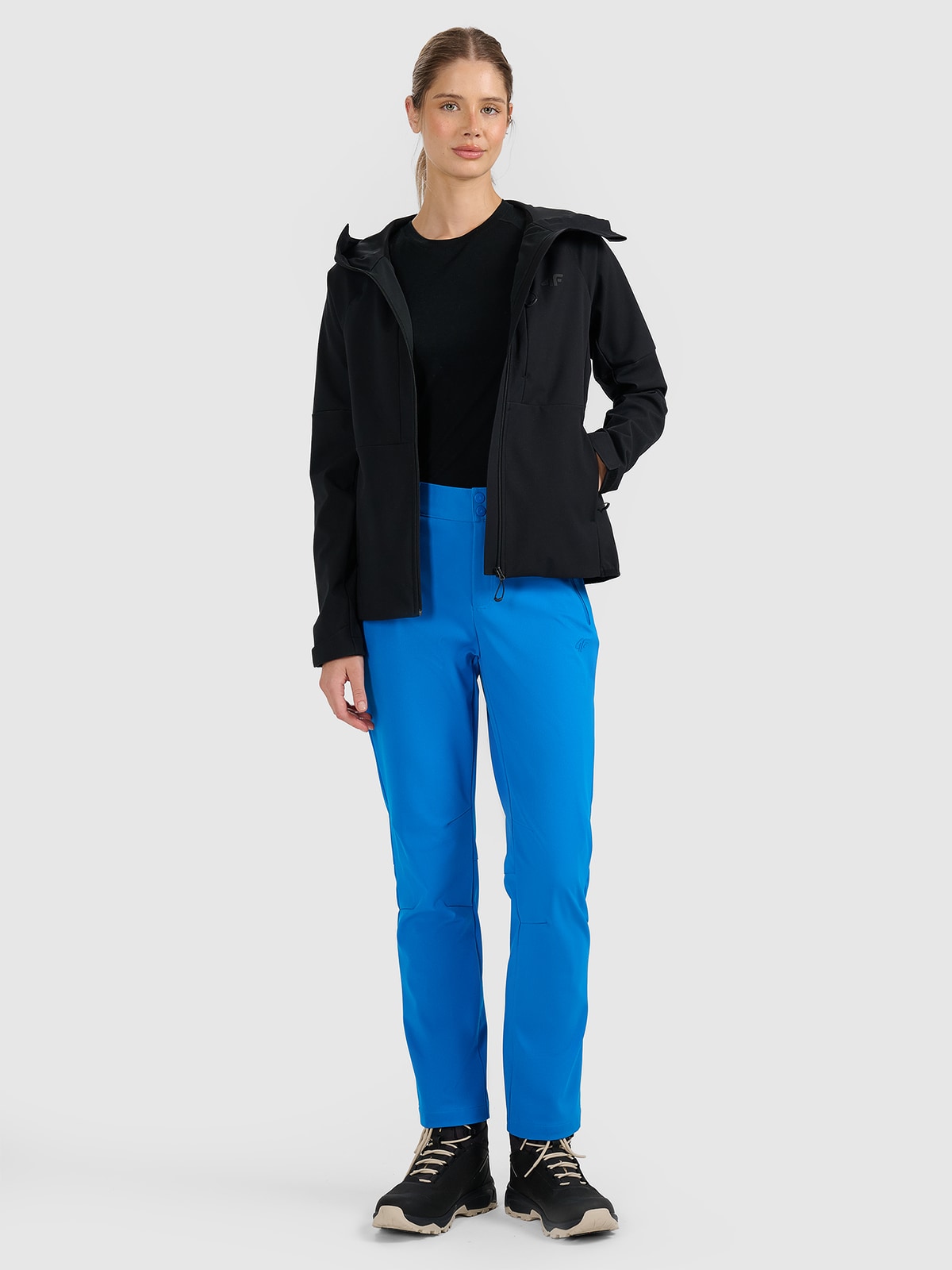 Moteriškos softshell žygio kelnės 10000 membrana - mėlynos