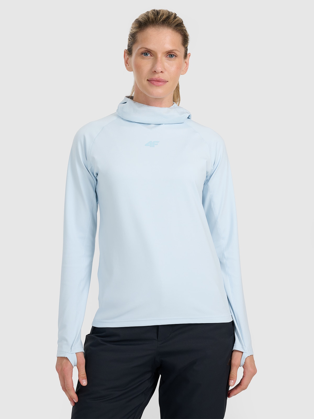 Moteriškas termoaktyvus sukarštas apatinis trikotažas (viršus) - mėlynas