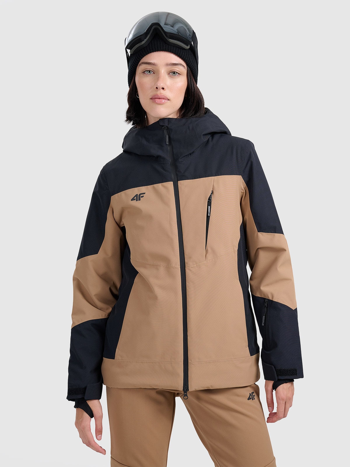 Moteriška slidinėjimo striukė 8000 membrana - ruda