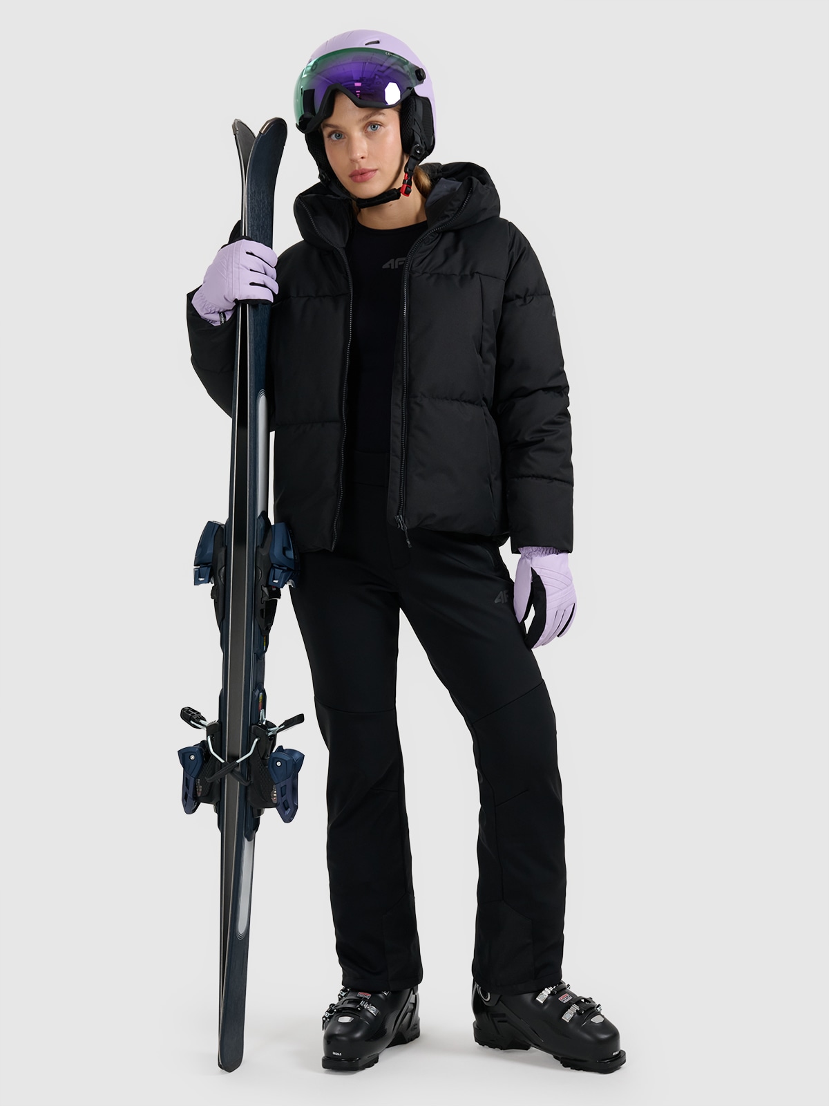 Moteriškos softshell slidinėjimo kelnės 10000 membrana - juodos