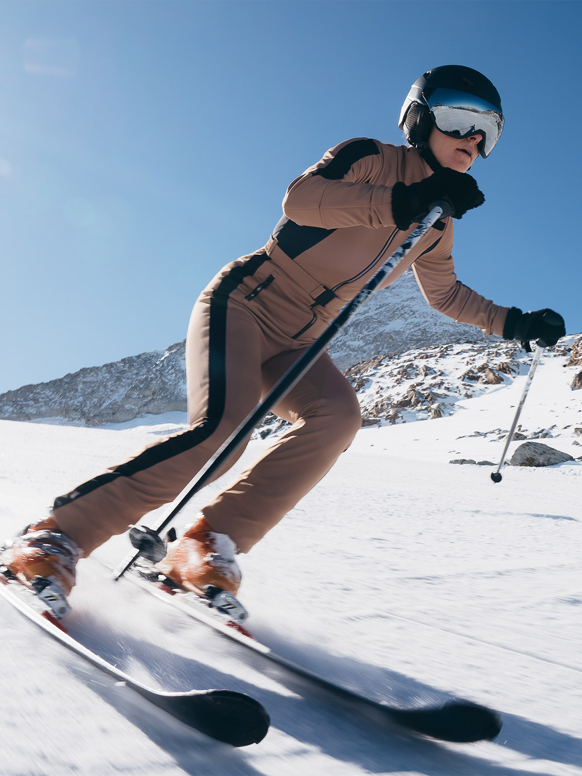 Moteriškas slidinėjimo kombinezonas 10000 membrana - rudas