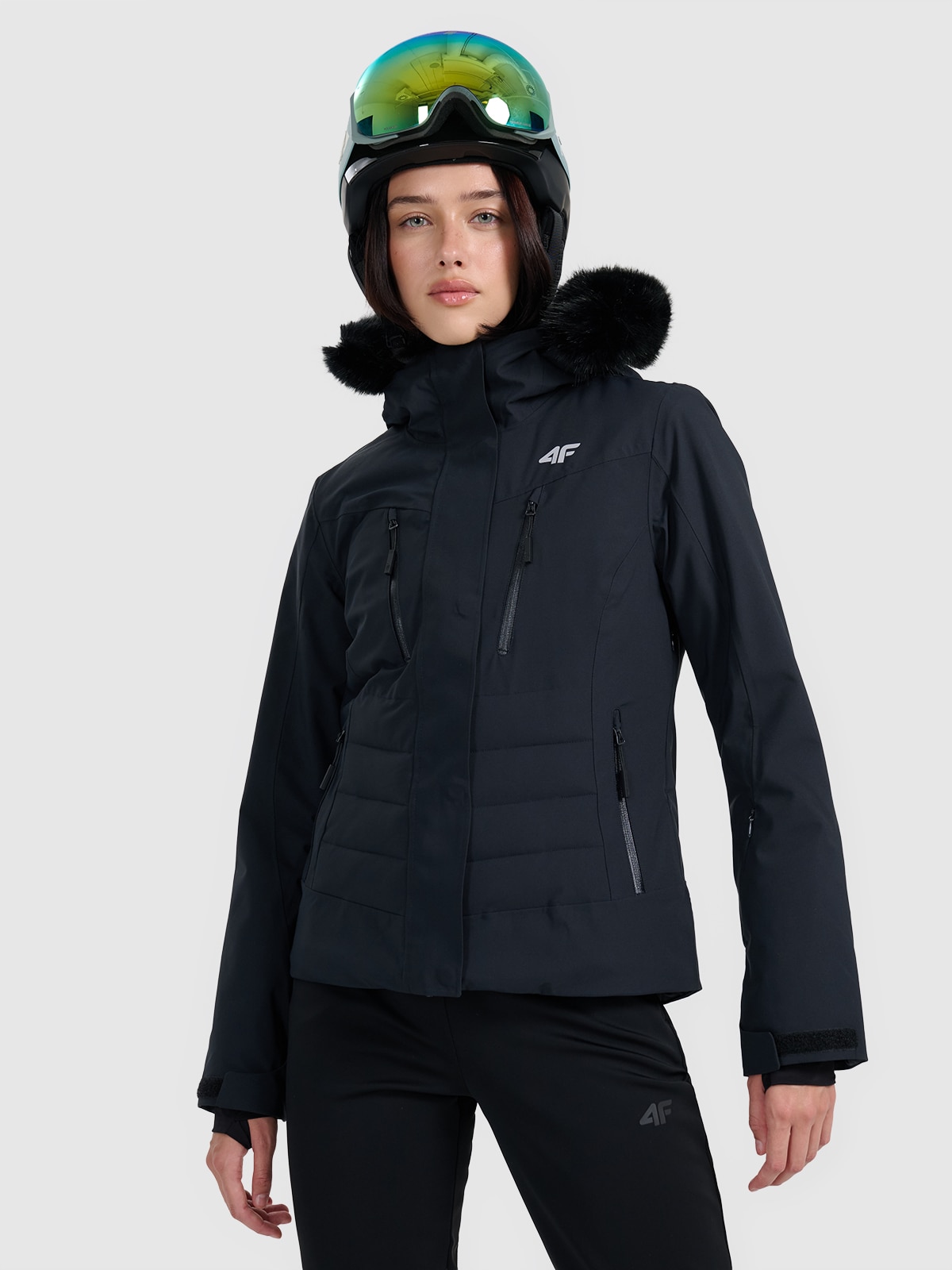 Moteriška slidinėjimo striukė 10000 membrana - juoda