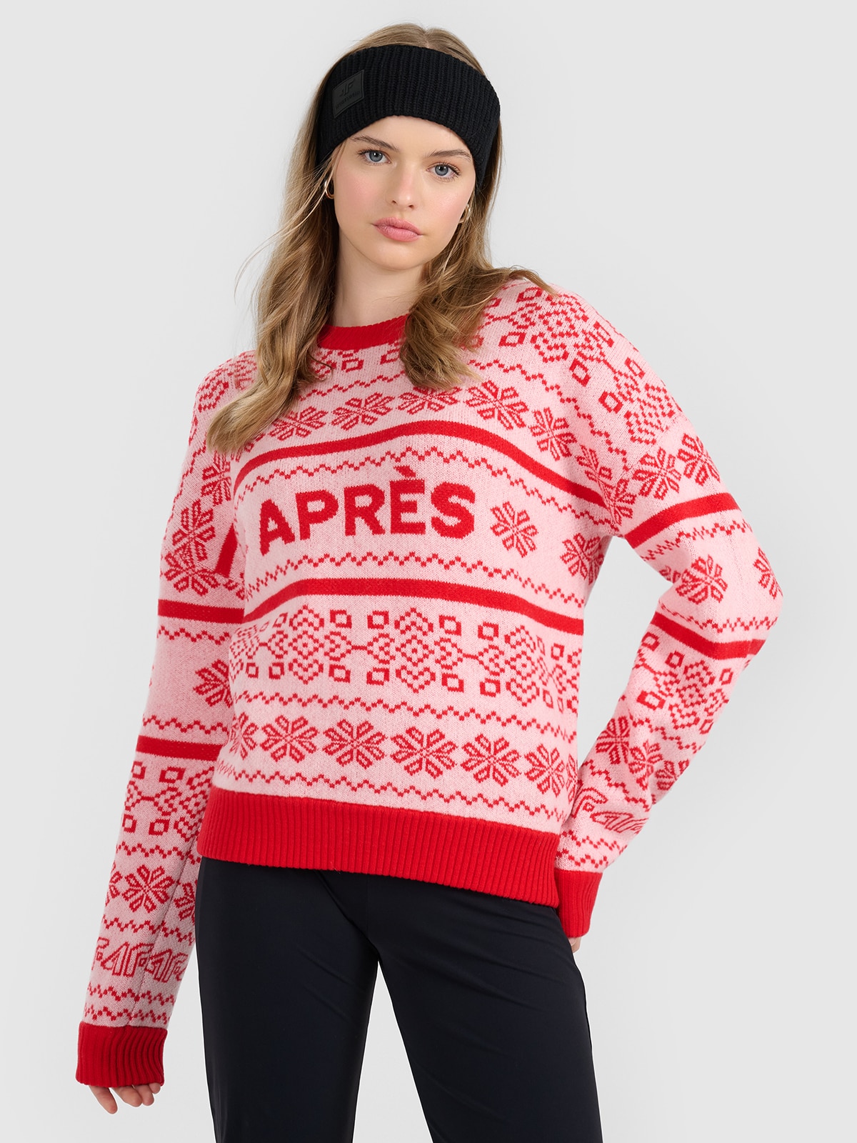 Moteriškas megztinis su vilna - raudonas