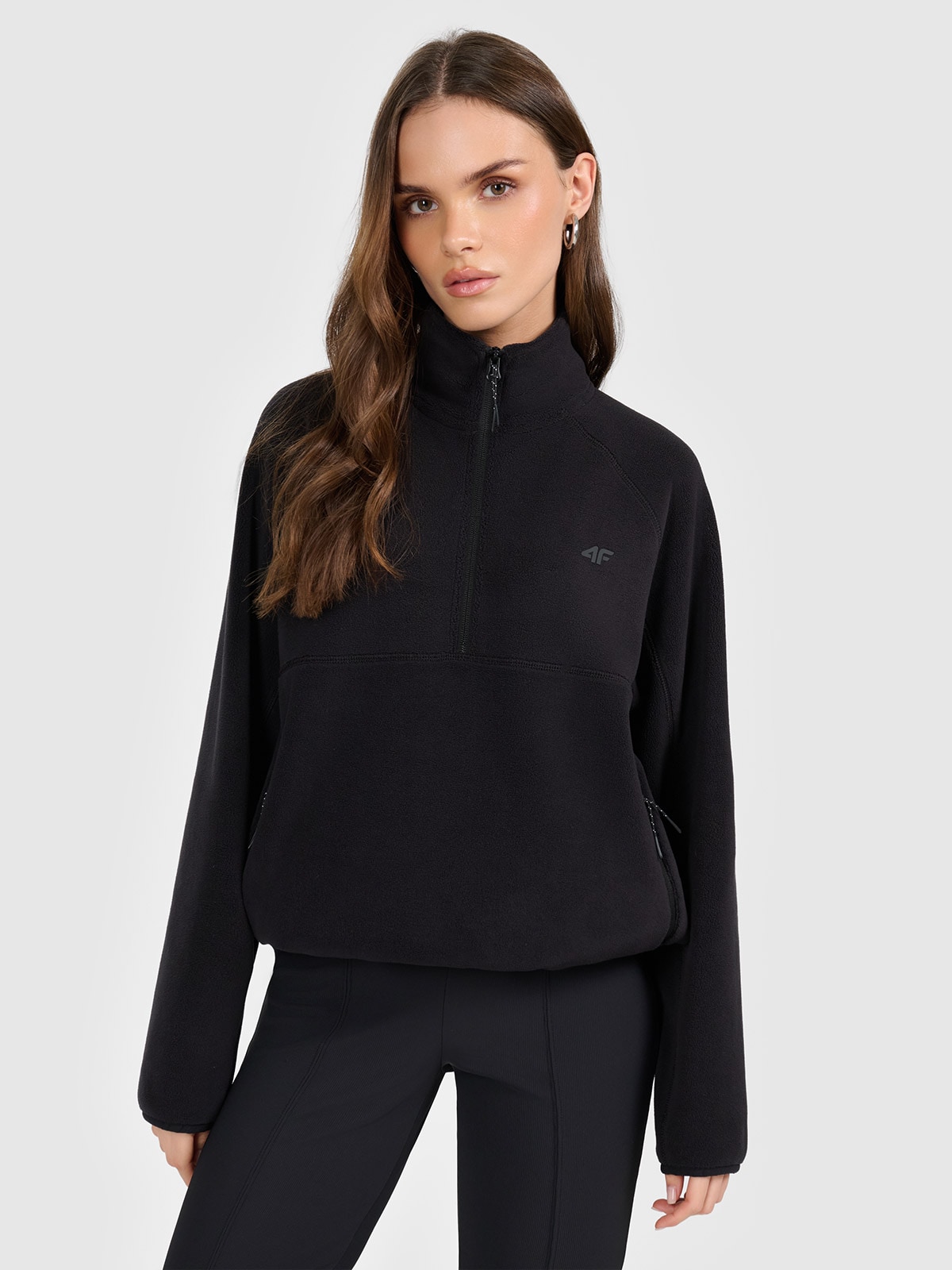 Moteriškas regular flisas be gobtuvo - juodas