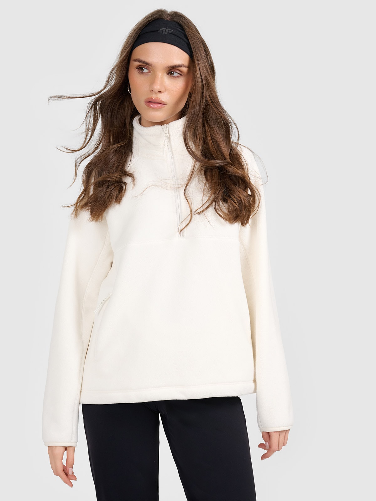 Moteriškas regular flisas be gobtuvo - smėlio spalvos