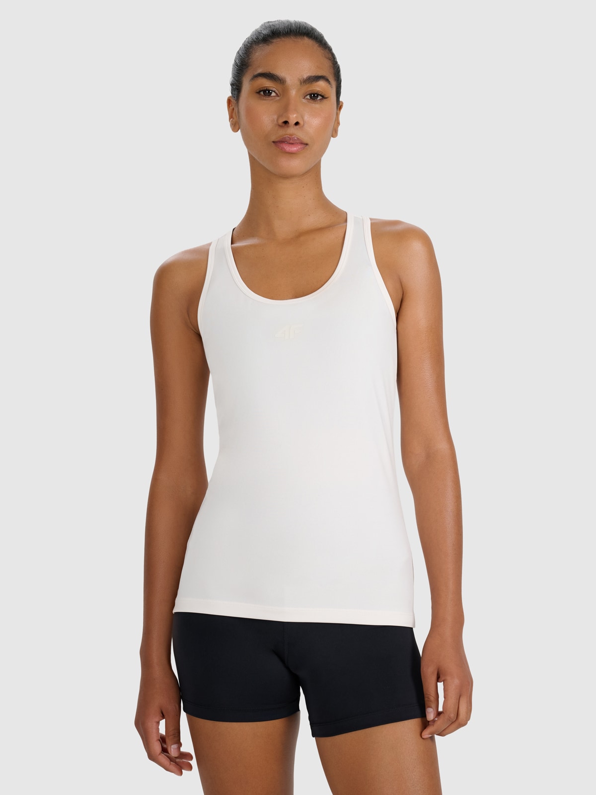 Moteriški Top slim greitai džiūstantys treniruočių marškinėliai - smėlio spalvos