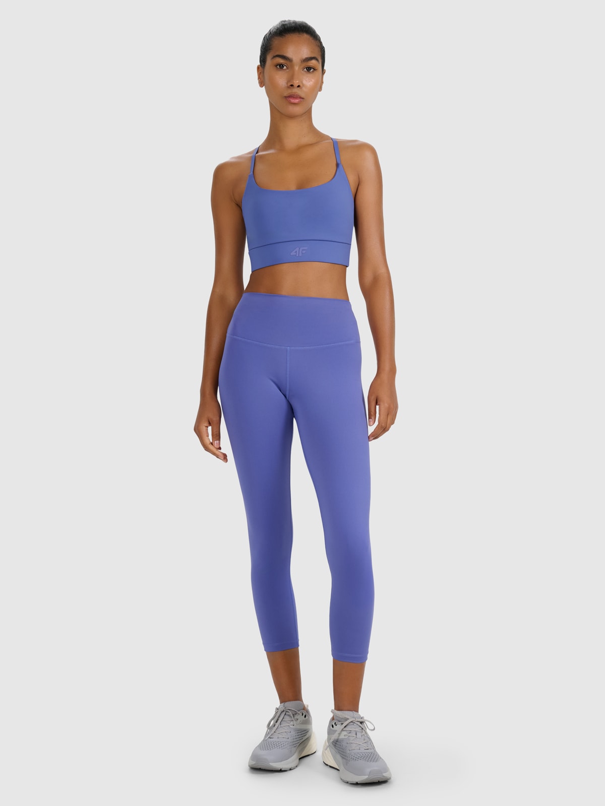 Moteriškos treniruočių tamprės 7/8 su aukštu liemeniu - tamsiai mėlynos