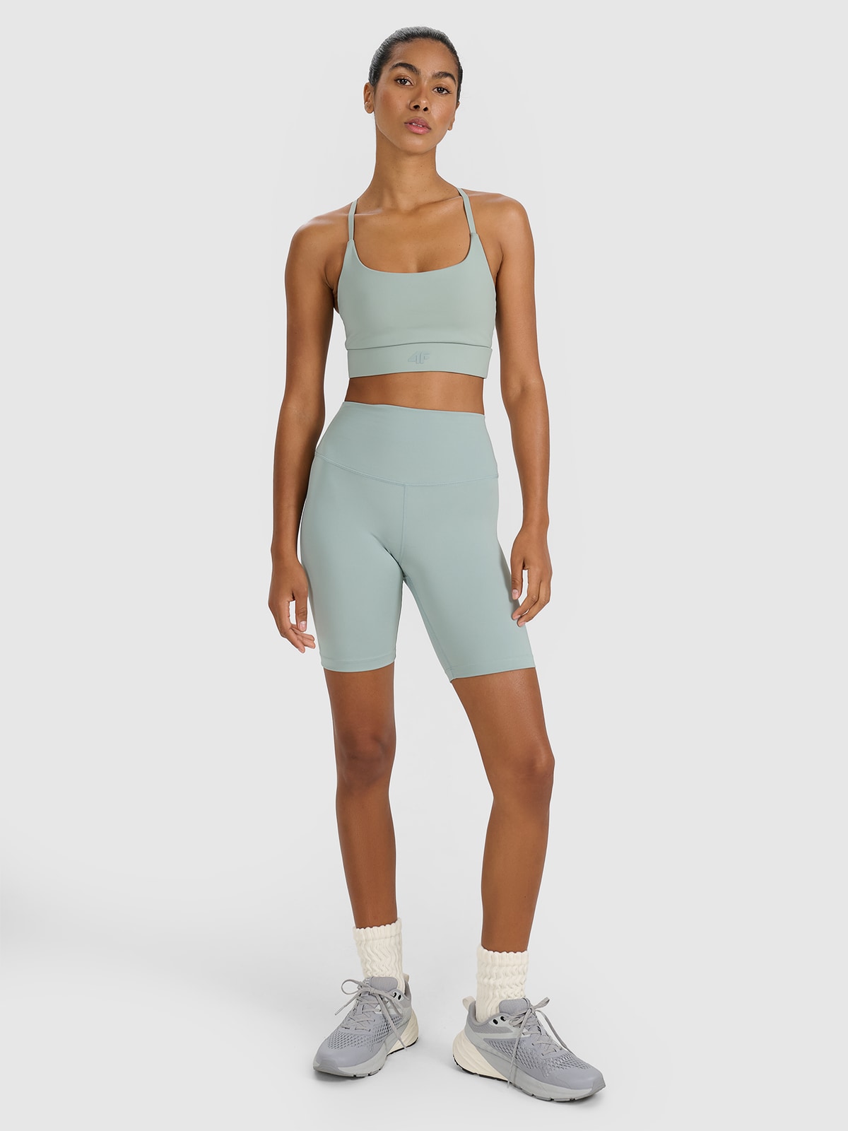 Moteriškos dviratininko treniruočių tamprės - žalios