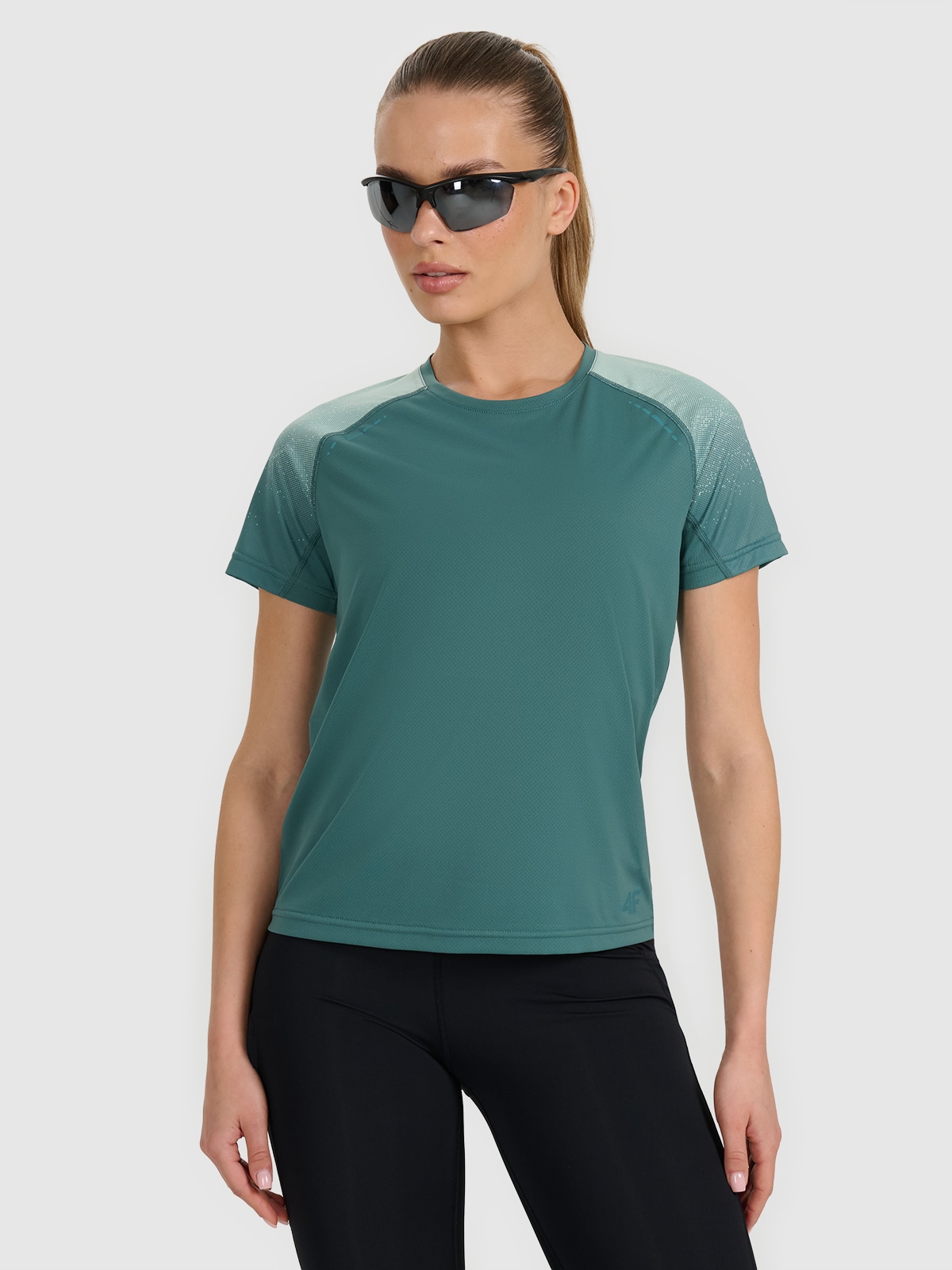 Moteriški greitai džiūstantys bėgimo bekele marškinėliai - turkio spalvos