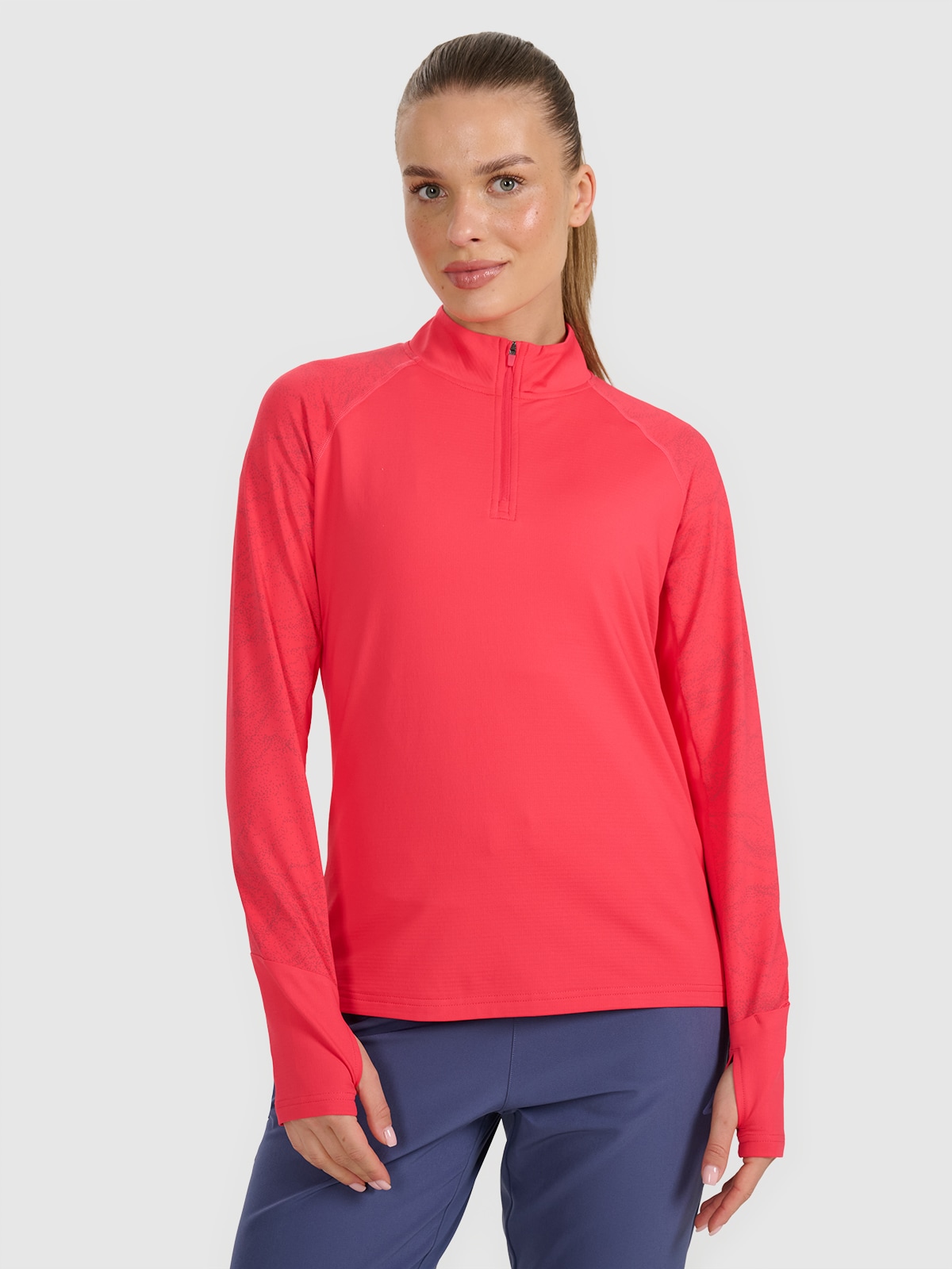 Moteriškas regular greitai džiūstantis džemperis bėgimui - raudonas
