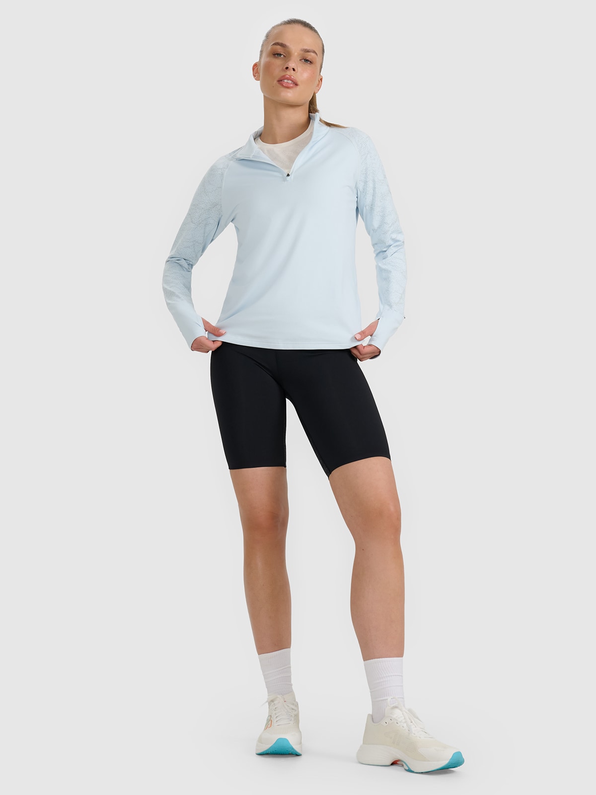 Moteriškos greitai džiūstančios dviratininko bėgimo tamprės - juodos