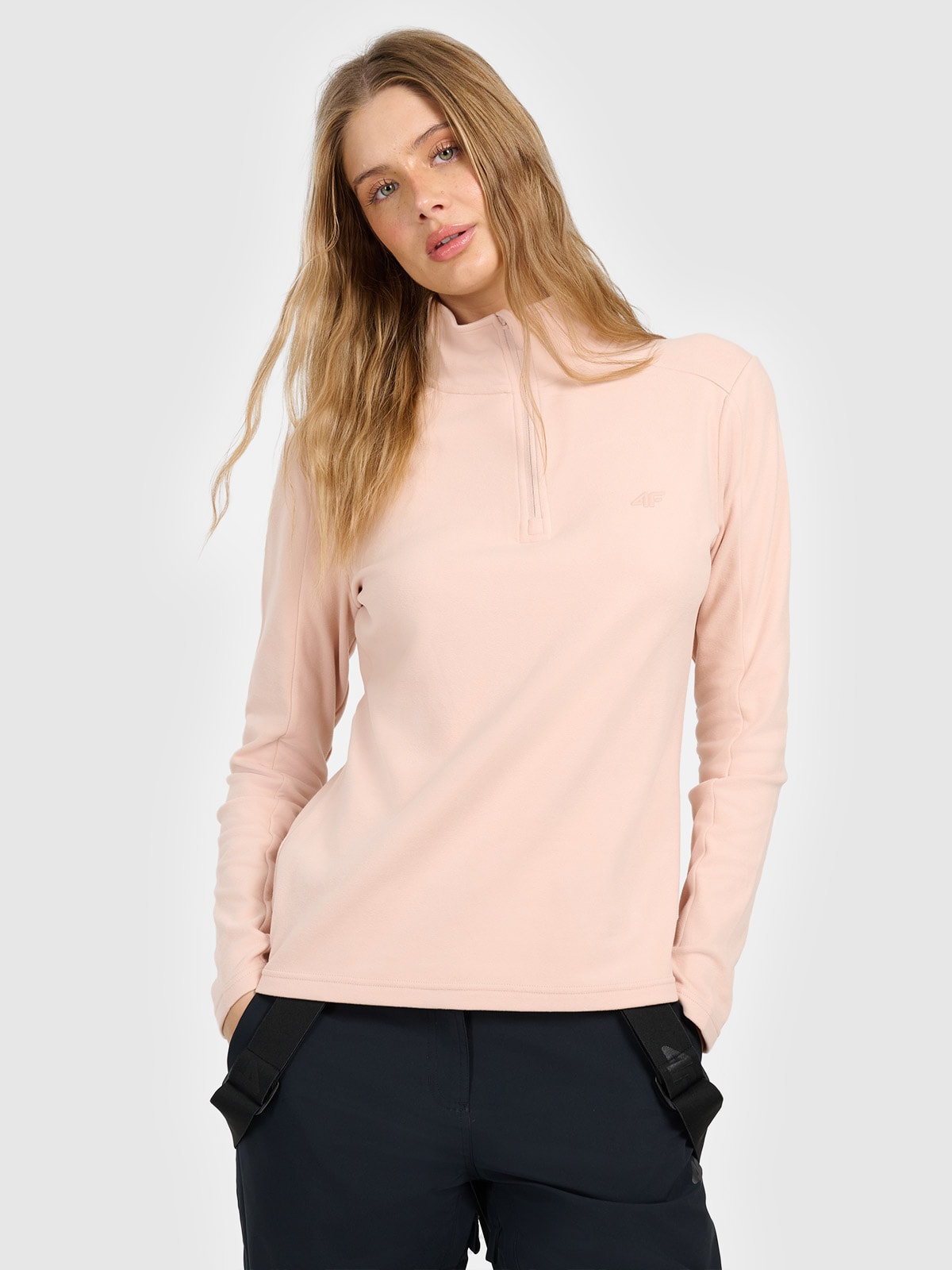 Moteriškas termoaktyvus sukarštas apatinis trikotažas (viršus) - smėlio spalvos