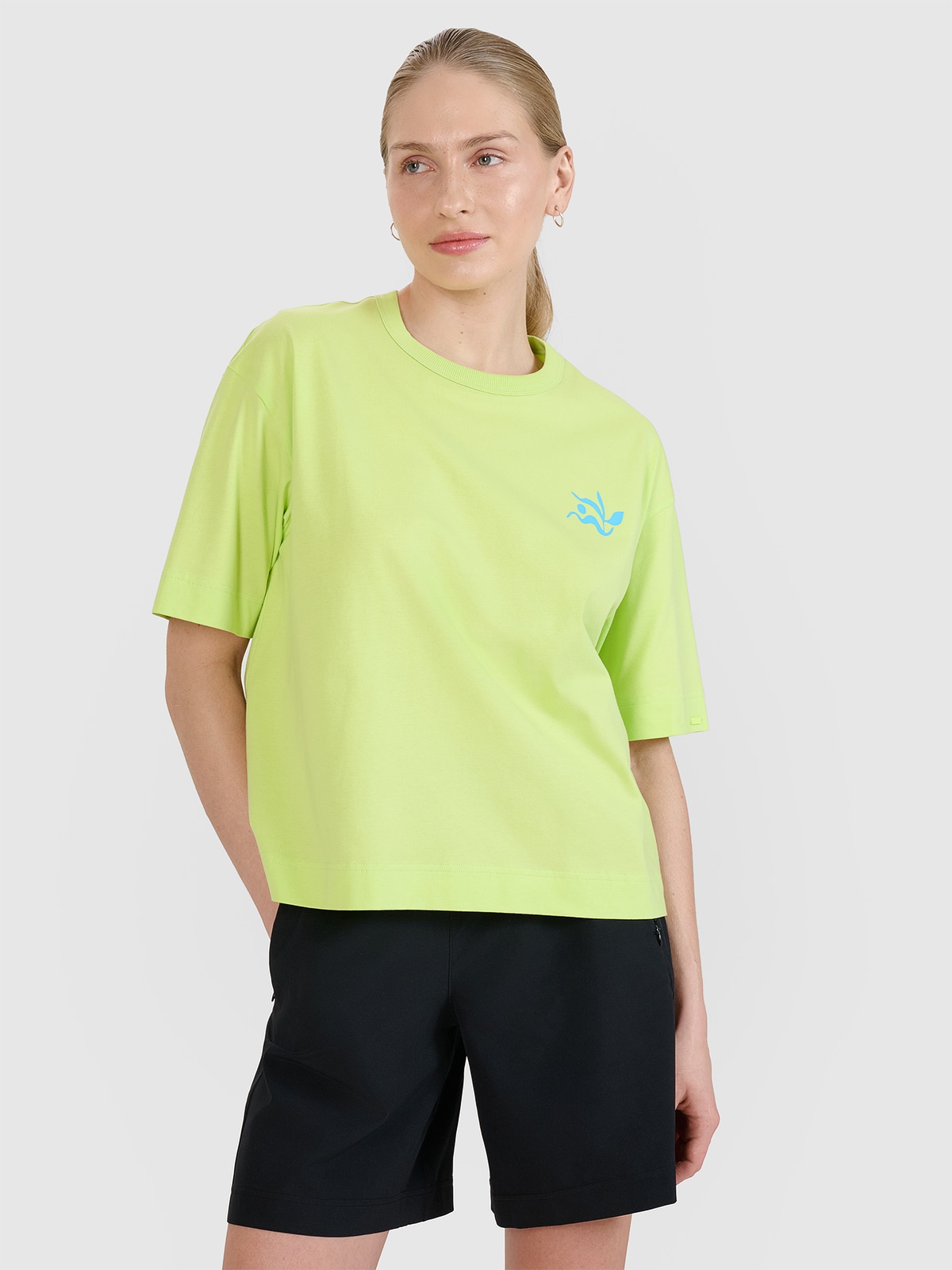 Moteriški T-shirt regular marškinėliai su grafika - žali