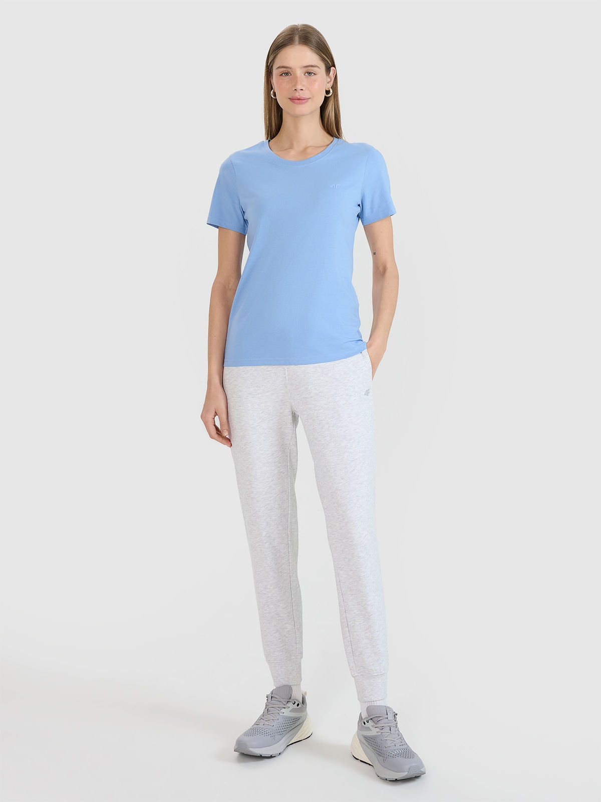 Moteriškos sportinės jogger kelnės - pilkos