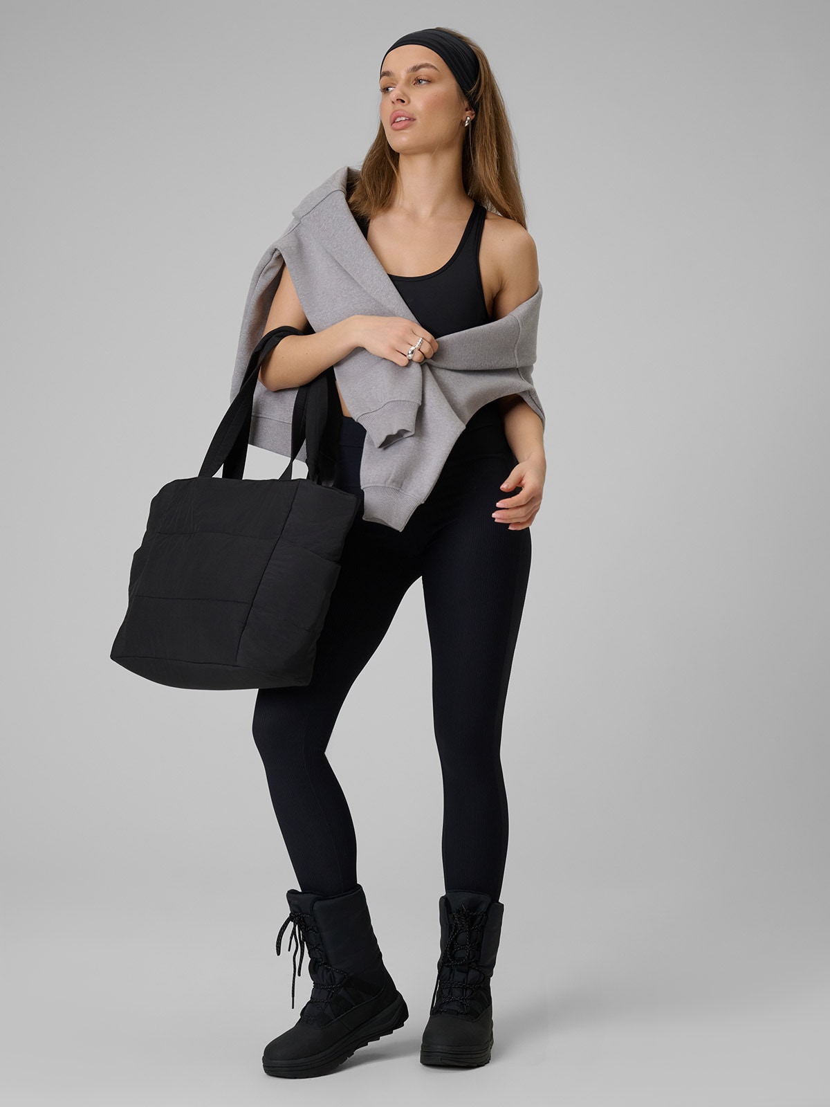 Moteriškos dryžuotos trikotažinės tamprės - juodos