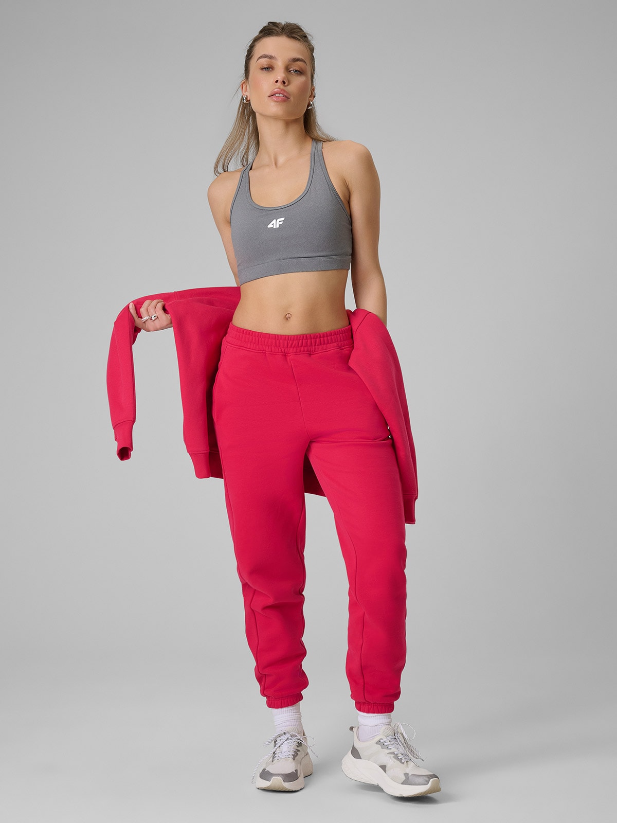 Moteriškos sportinės jogger kelnės - raudonos