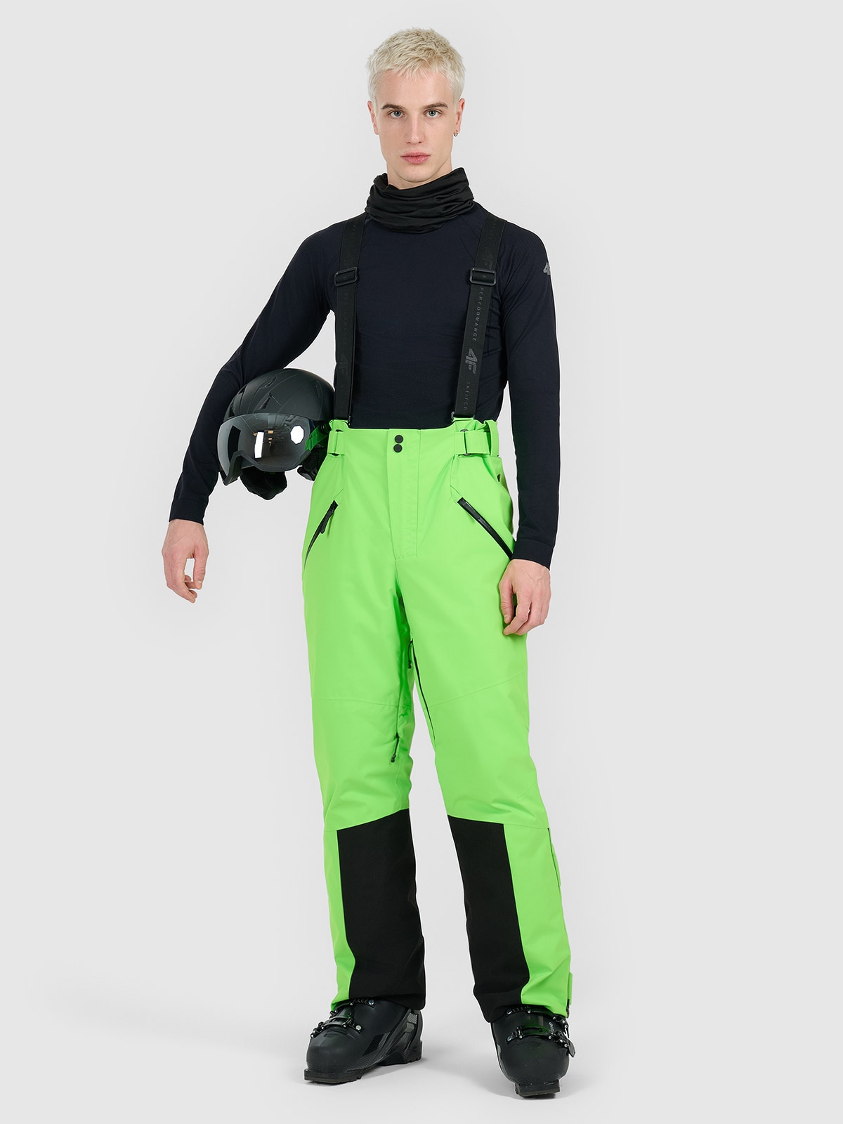 Vyriškos slidinėjimo kelnės su petnešomis Dermizax 20000 membrana - žalios