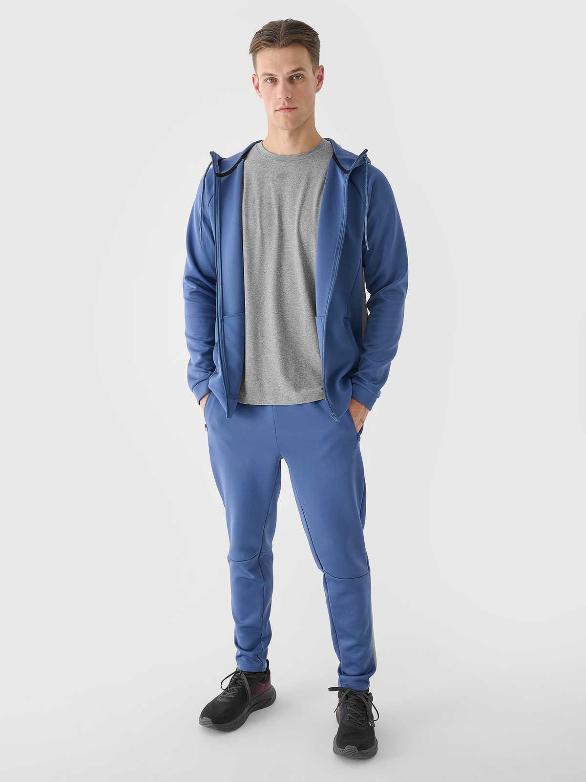 Vyriškos greitai džiūstančios treniruočių kelnės - tamsiai mėlynos