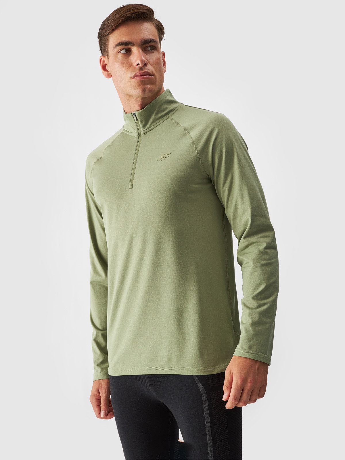 Vyriškas termoaktyvus besiūlis apatinis trikotažas (viršus) -  alyvuogių/khaki spalvos