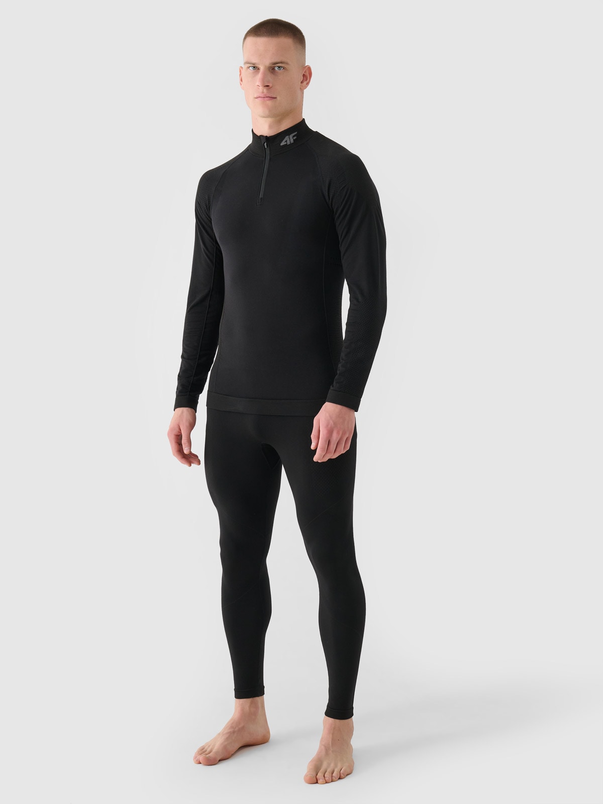 Vyriškas termoaktyvus besiūlis apatinis trikotažas (apačia) - juodas