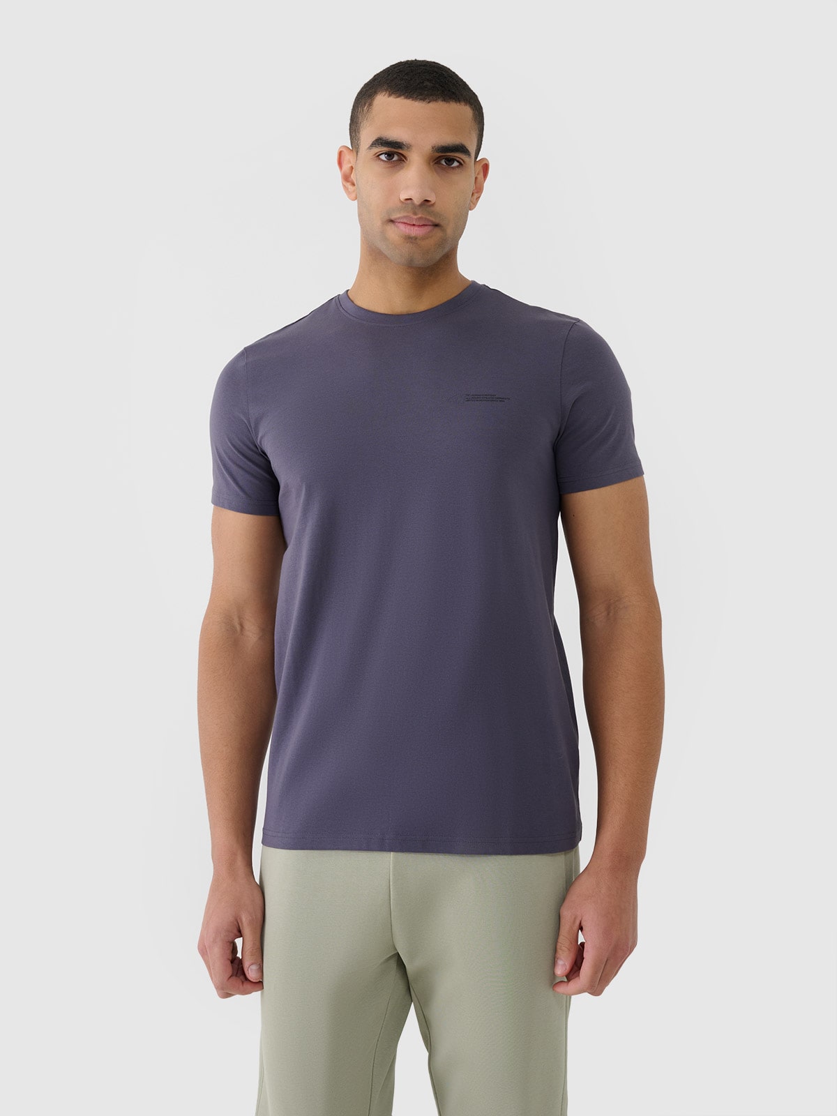 Vyriški T-shirt regular lygūs marškinėliai - pilki